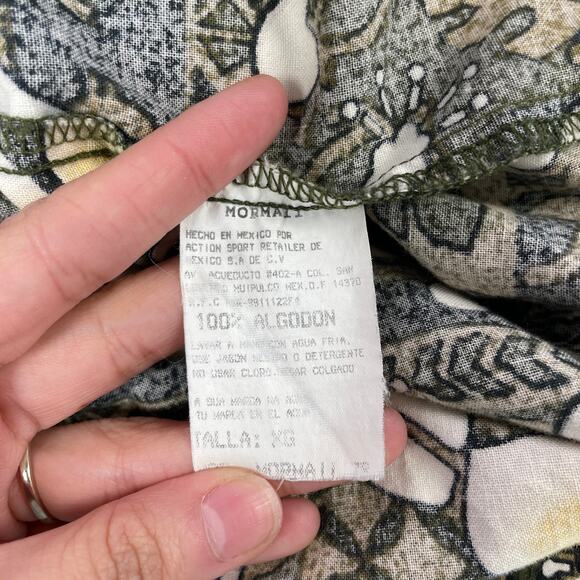 VTG Mormaii Mens Large Hawaiian Shirt Camp Tropical Beach Tiki Dad Floral Beachy - Picture 8 of 8